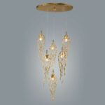 Tree Trunk 6 Lights Gold Chandelier