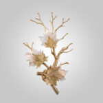 Tree Trunk 3 Lights Gold Wall Lamp