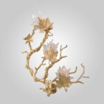 Tree Trunk 3 Lights Gold Wall Lamp