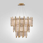 Pyramids 9 Lights Gold Chandelier