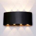 Curved 8 Lights Black Wall Lamp