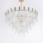 Leaves 12 Lights Gold Chandelier