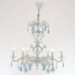 Turkey Comb 6 Lights Whitey Blue Chandelier