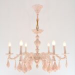 Turkey Comb 6 Lights Whitey Rose Chandelier