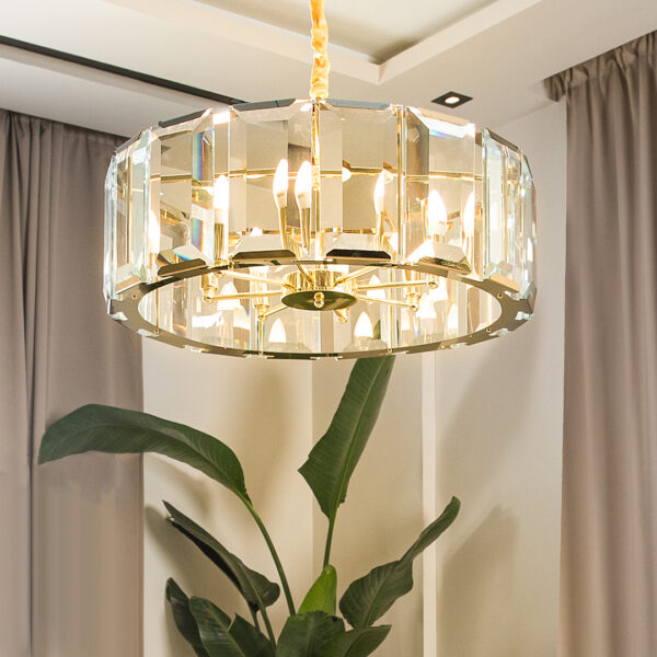 Chipsa 8 Lights Gold Chandelier