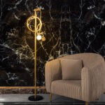 Dalo 2 Lights Gold Floor Lamp