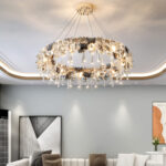 Stasia 6 Lights Gold Chandelier