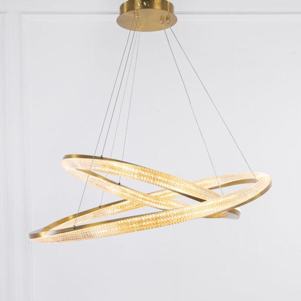 Vano 2 Lights Gold Led Chandelier