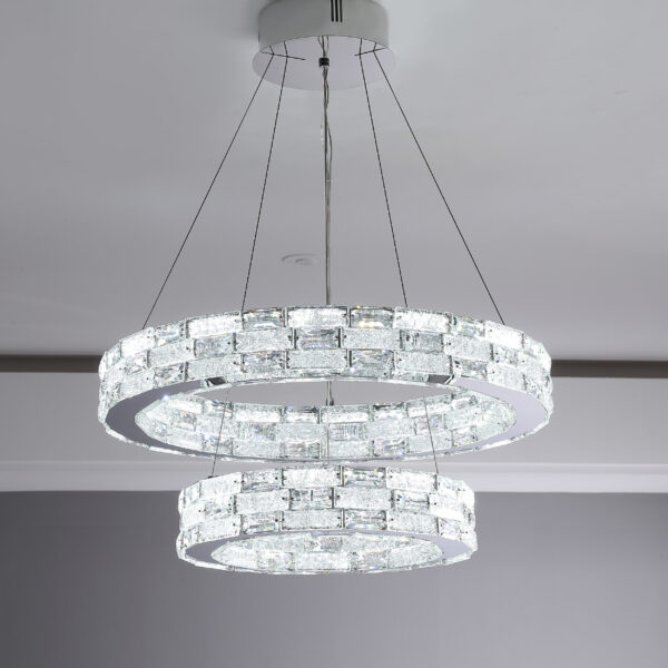 Pedra S 2 Lights Chrome Chandelier