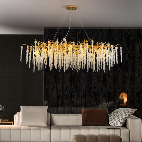 Aura 10 Lights Gold Chandelier