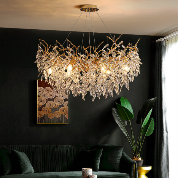 Glare S 10 Lights Gold Chandelier