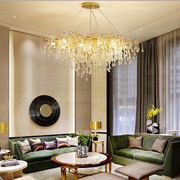 Melvana 12 Lights Gold Chandelier