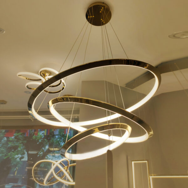 Fluxo LED Gold Chandelier