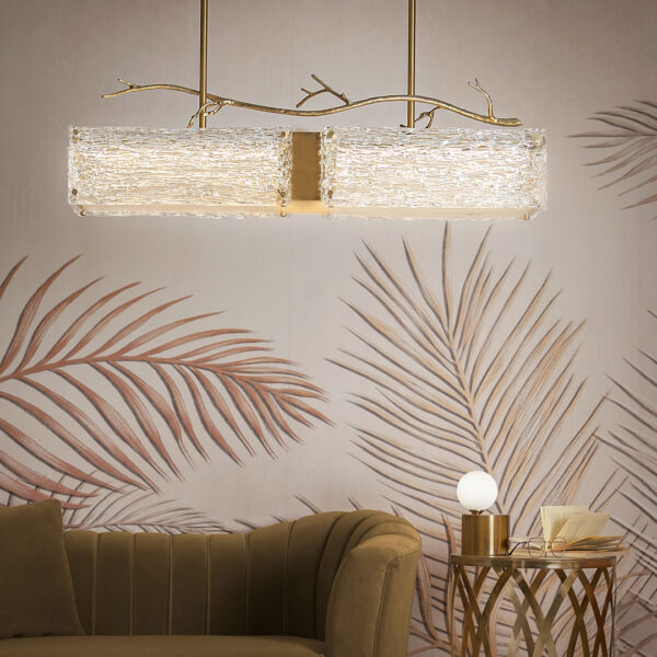 Tree Trunk 1 Light Gold Chandelier