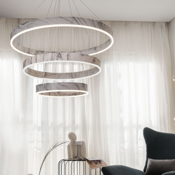 Marbela Layers 3 Lights White Chandelier