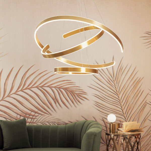 Havy 3 Lights Gold Led Chandelier