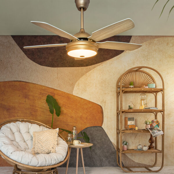Freddy 53 Inches Gold Ceiling Fan