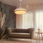 Mika White Hidden Blades Ceiling Fan – 40 Inch