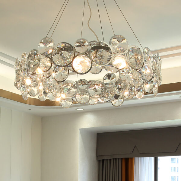 Alexa 8 Lights Chrome Chandelier