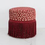 Handcrafted  Dark Red Pouf