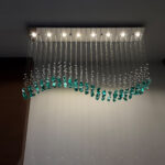 Colvyn L LED Chrome × Green Chandelier
