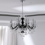 Holvia 15 Lights Black × Transparent Chandelier