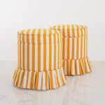 Ravon Yellow × White Pouf