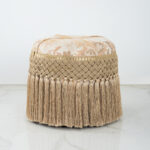Avento Off White × Beige Pouf - Image 4