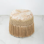 Avento Off White × Beige Pouf - Image 2
