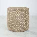 Luvox Handcrafted Beige pouf
