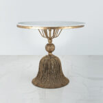 Zylera Copper Table Gold - White
